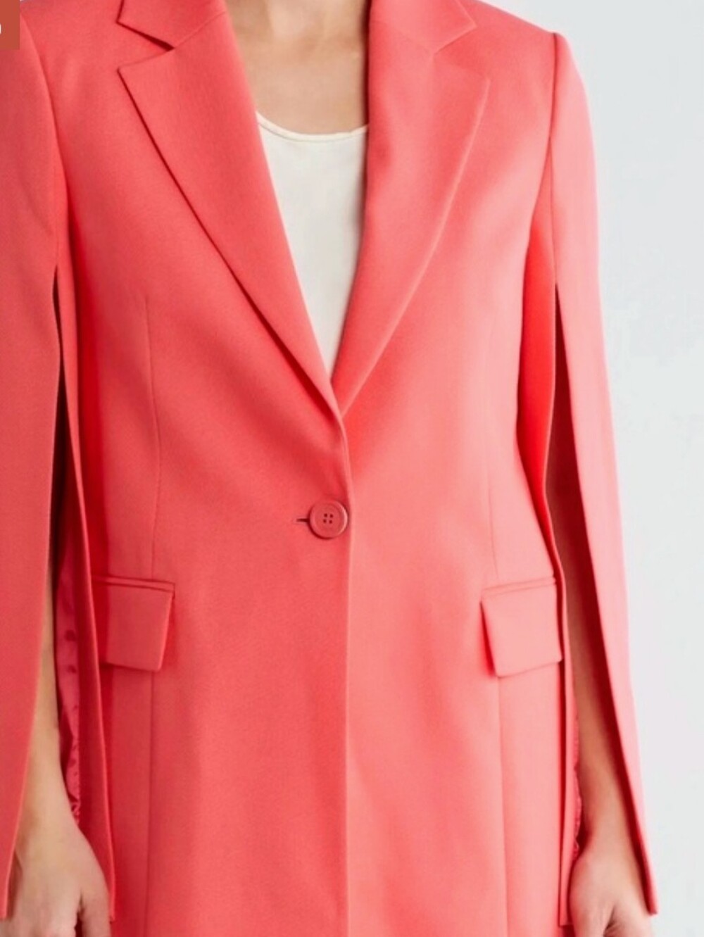 FUN BOSS Coral Cape Arm Single-Button Blazer